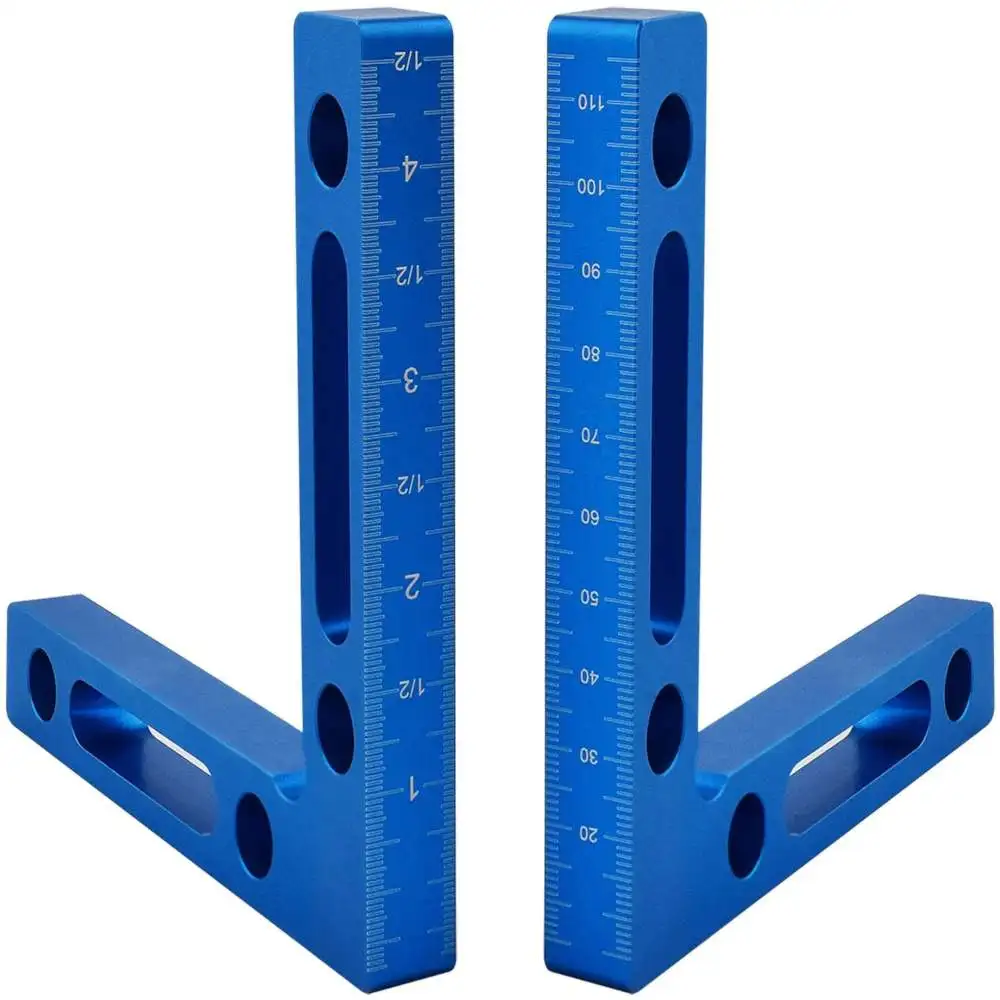 

L-Shaped Right Angle 90 Degree Woodworking Position Clamping Auxiliary Jig Machinist Square MM Inch Scale Carpenter Protractor