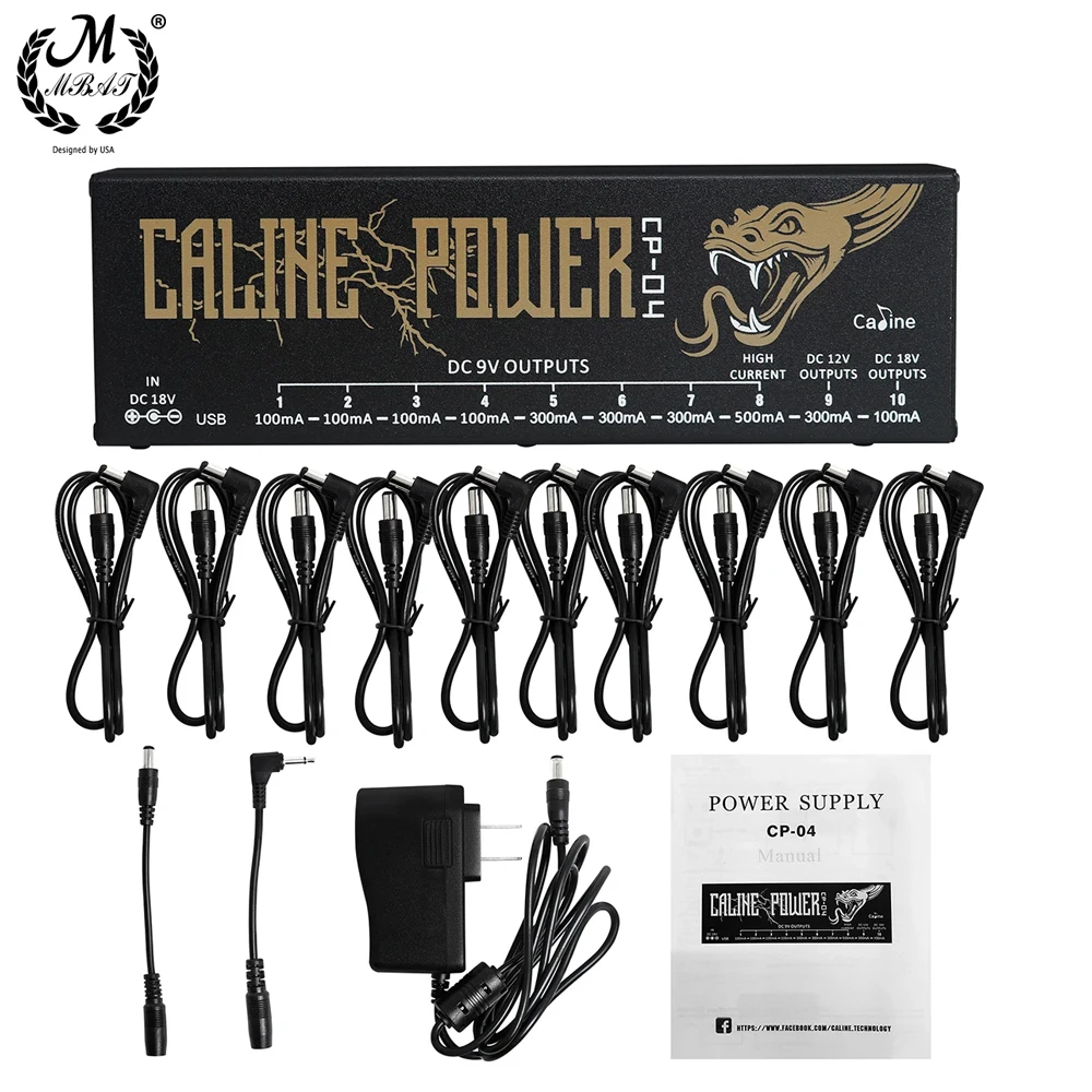 Caline CP-04 Блок Питания Для Педали Эффектов Гитары 10-канальный Источник С Защитой От