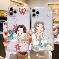 belle snow white princess phone case for apple iphone 14 13 12 11 se xs xr x 7 8 6 5 mini plus pro max 2020 transparent cover