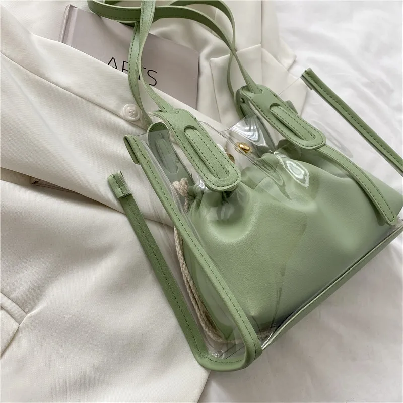 2023 Design Handbag Transparent Bag Candy Color Mother Bag Women Large Capacity Shoulder Bag Purses for Women Acrylic Tote Bags