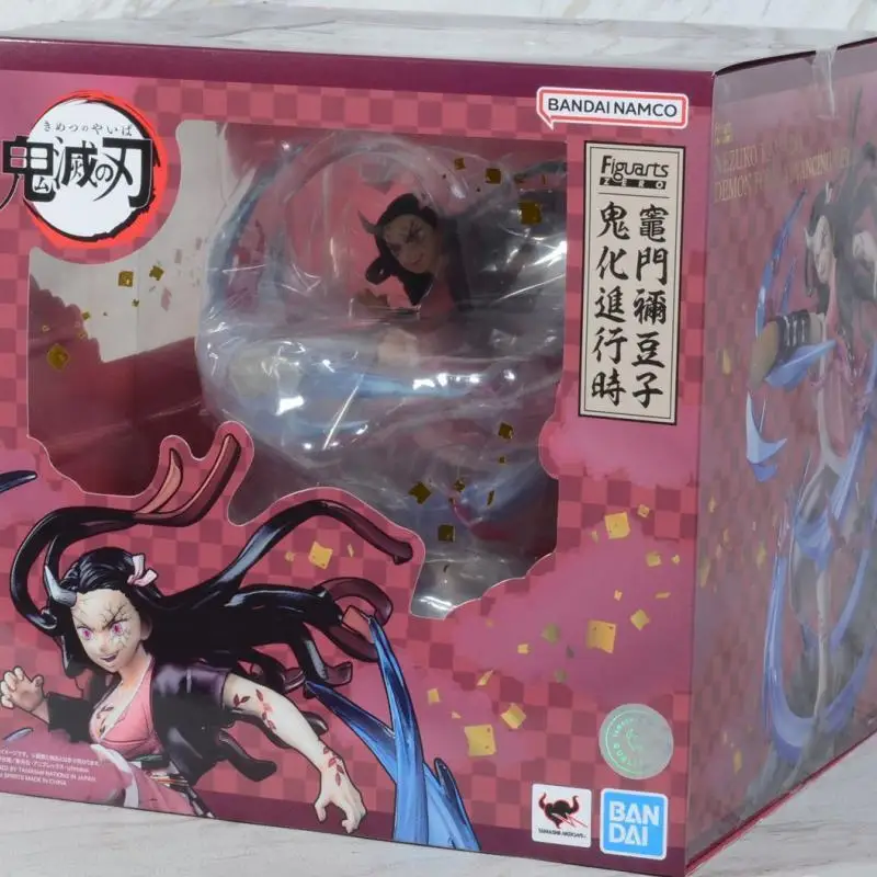 

20cm Anime Demon Slayer Figures Bandai Origianl Figuarts Zero Kamado Nezuko Demon Form Advancing Anime Action Figure Model Toy