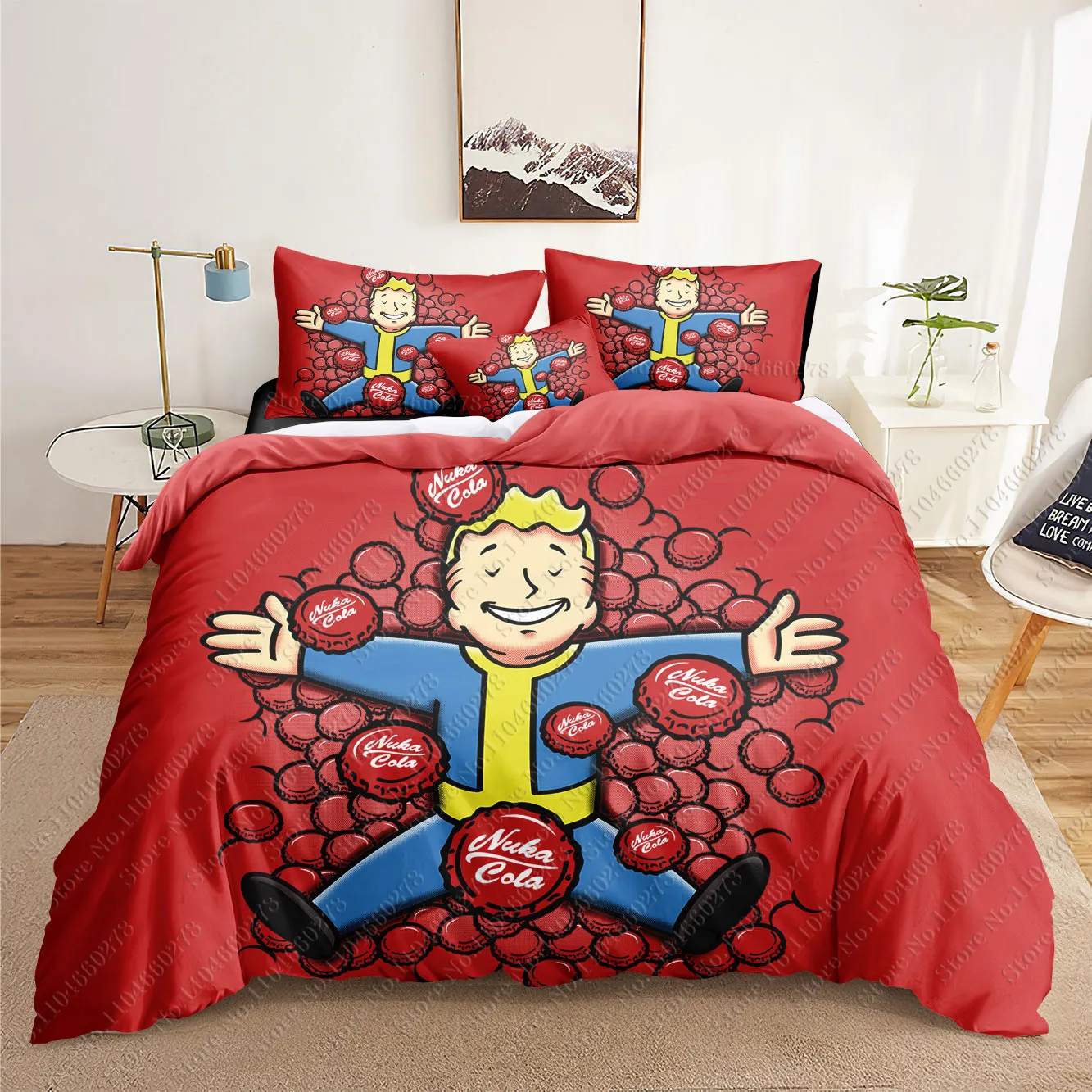 Комплекты постельного белья Fallout с 3D принтом пододеяльник для взрослых/детей