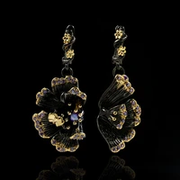 bohemian style sunflower flower plant creative earrings asymmetrical earrings personality to attend the banquet jewelry
