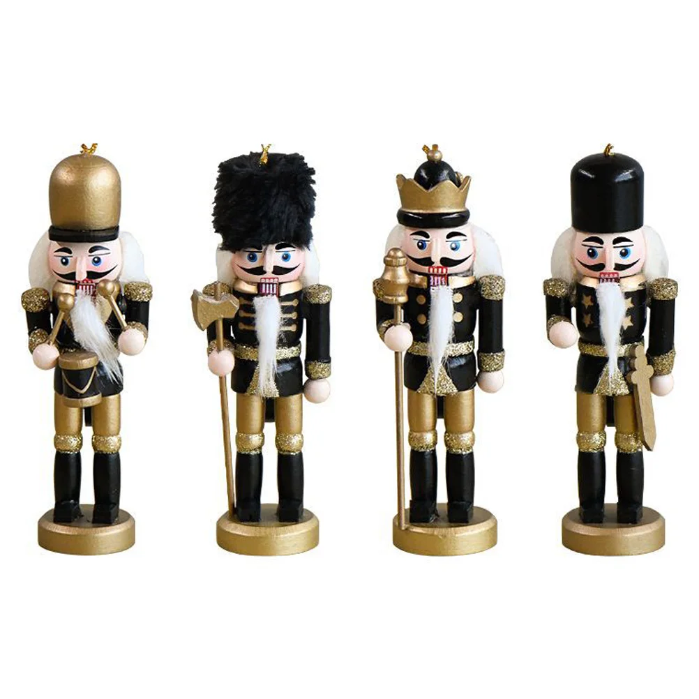 

Nutcrackerchristmas Wood Nutcrackers Ornaments Tree Soldier Desktop Decor Ornament Hanging Homepuppet Wooden Pendant Decorations