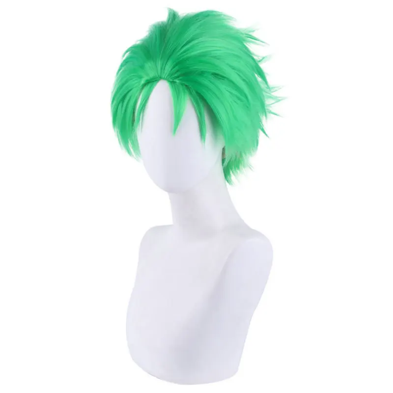

Roronoa Zoro Short Green Wig for Anime Cospaly Staight Synthetic Wig for Party Green Wig for Boys St Patricks Day Anime Hair