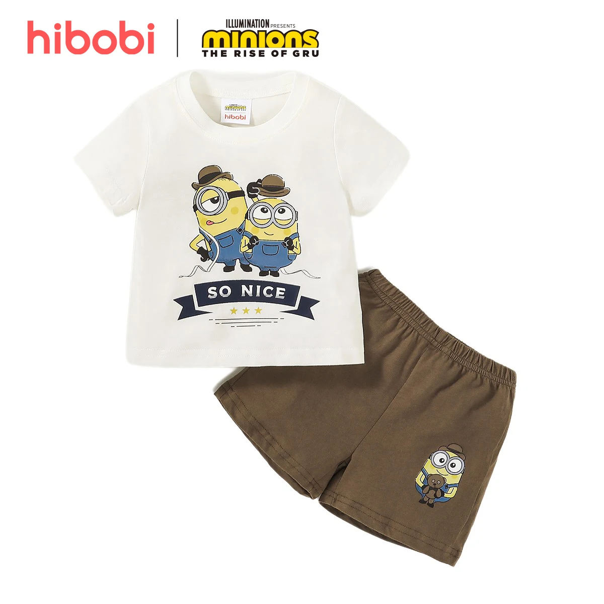 Летняя спортивная одежда для мальчиков и девочек hibobi x Minions Детская Хлопковая