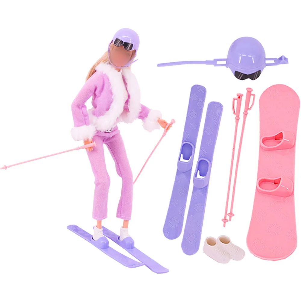 2023 New Barbies Doll Sled Toy Ski Five-piece Set Factory Direct Hair Ski Kit For Barbies Doll