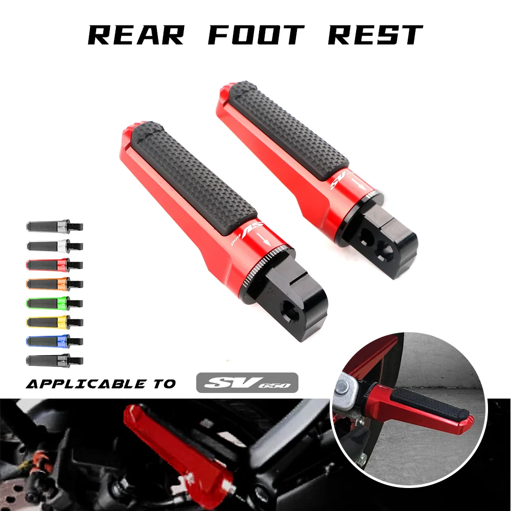 

Motorcycle Accesstories CNC Aluminum Rear Foot Pegs Footrest Passenger Footpegs for SUZUKI SV650 SV 650 2016-2019
