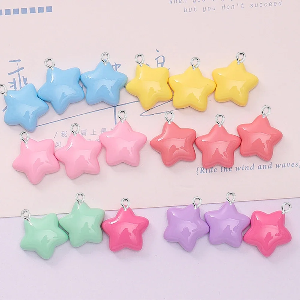 10 шт. блестящие милые Подвески в виде пентаграммы с плоским основанием для