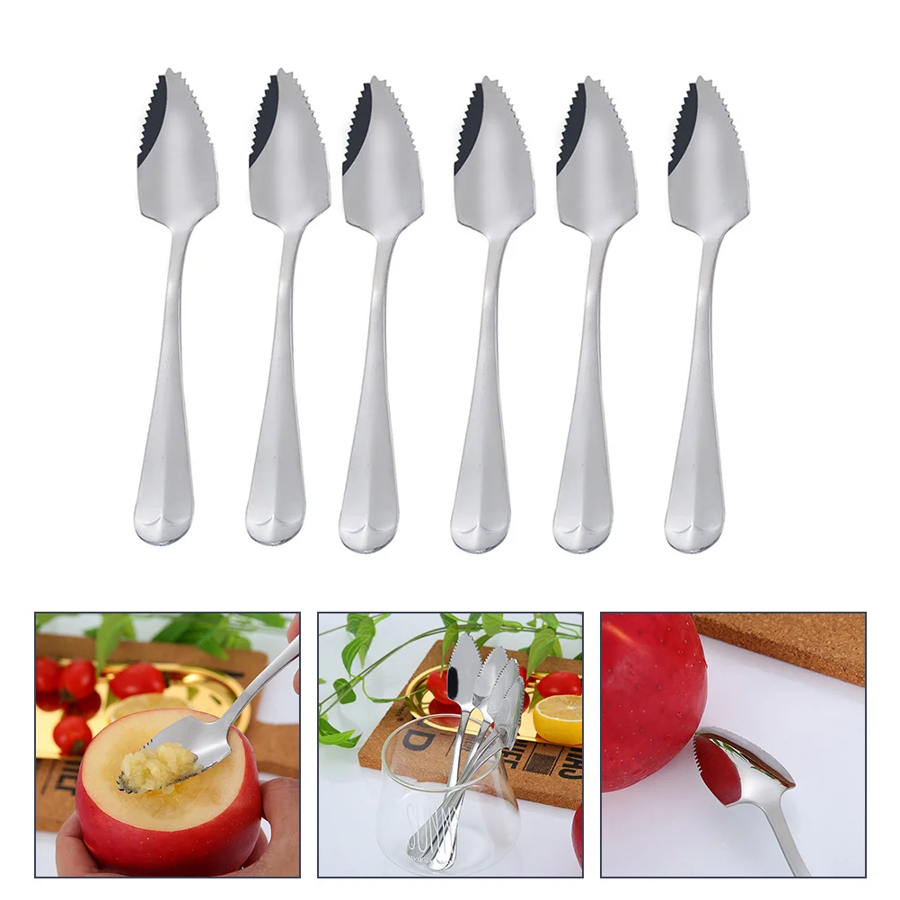 

6 Pcs Toothed Ice Cream Scoop Digging Ball Spoon Mini Spoons Desserts Small Coffee Stainless Steel Baby Mixing