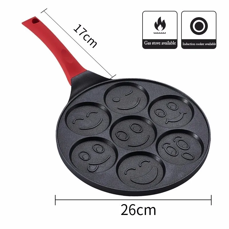 

Animal Smiley Face Pancake Pan Fun Enjoy Mini Omelette Frying Pan with Double Layer Non Stick Coating Pancake Pan Breakfast Pot