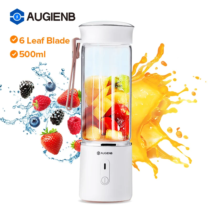 

AUGIENB Portable Electric Fruit Juicer USB Rechargeable Smoothie Blender Machine Mini Fruit Mixer Cup Juicing Cup Kitchen Mixer
