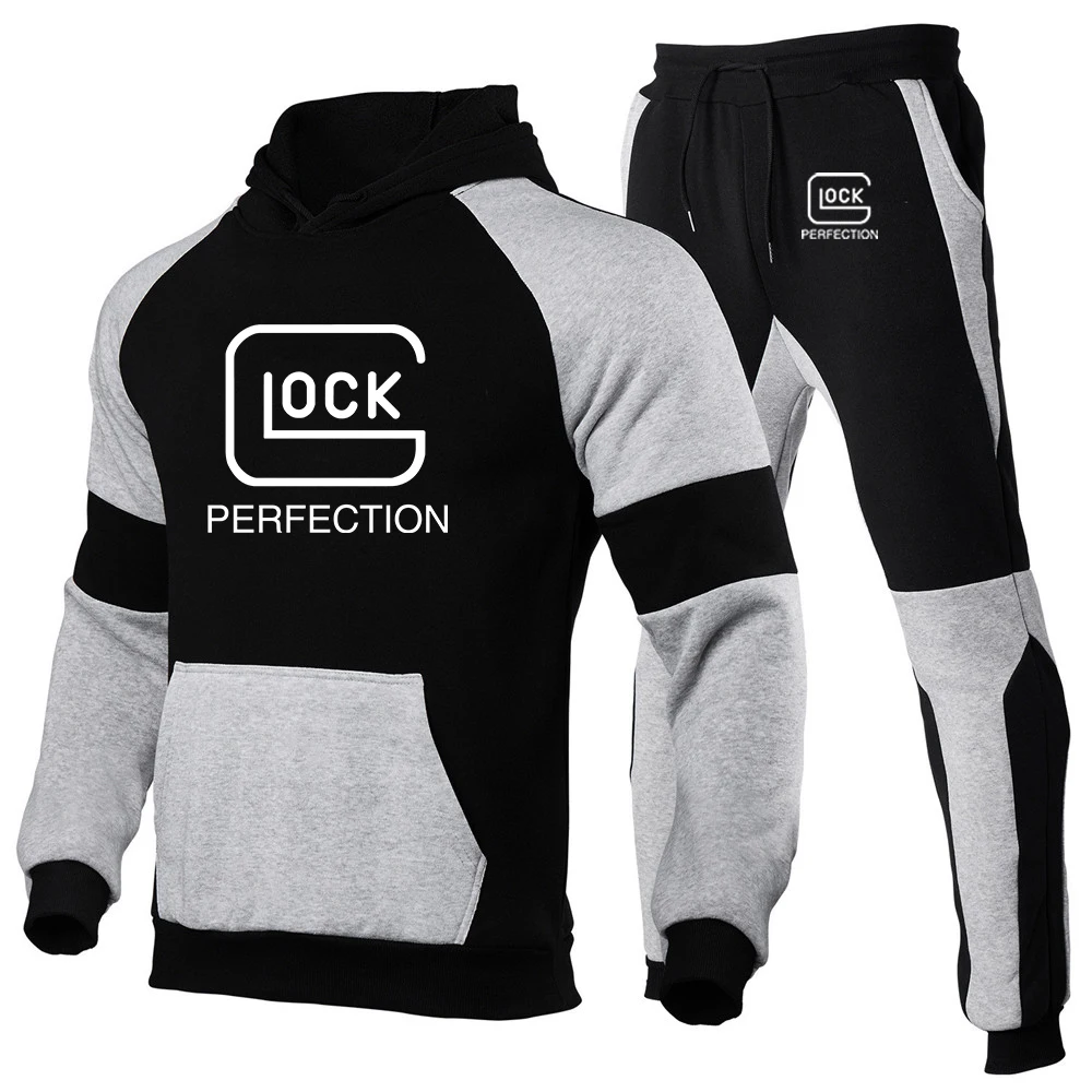

New Fashion Cotton Sportswear Men's Sportswear Autumn and Winter Trousers Hoodie Pullover Set