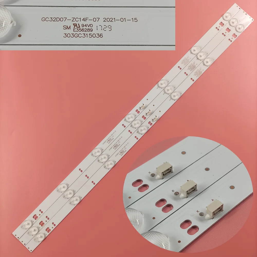 

LED Backlight Strip 303GC320033 GC32D07-ZC21FG-09 07 ZC14F 303GC315036 32PHF3059 32PHF3559/T3 32PHF3550/T3 GC30D07 303GC320036