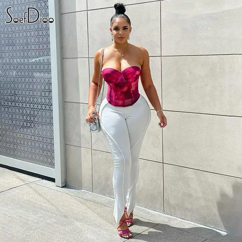 

Модные эластичные облегающие брюки Soefdioo с высокой талией и контрастными стежками, Женские Повседневные базовые белые леггинсы, осень 2023, хипстерская уличная одежда