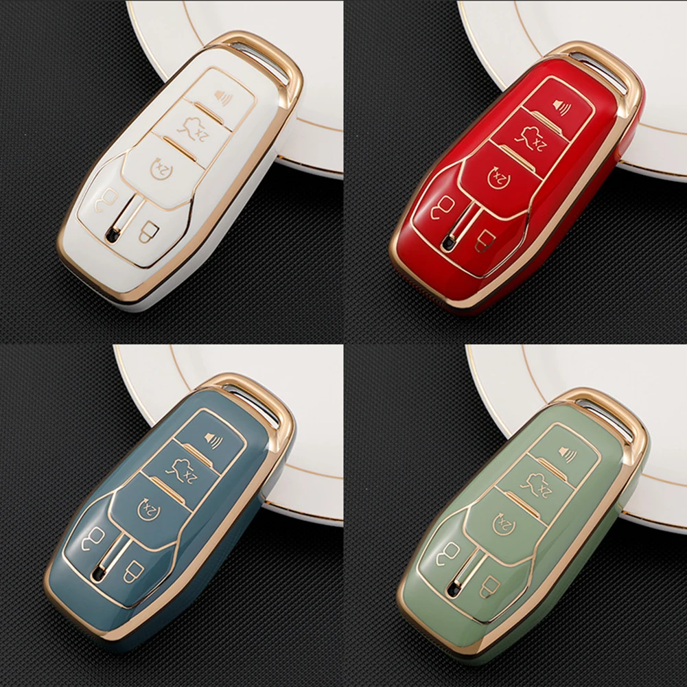 

TPU Car Key Case Cover Shell Key Chain For Ford Fusion For Ford Mustang For Ford Explorer 2016-2017
