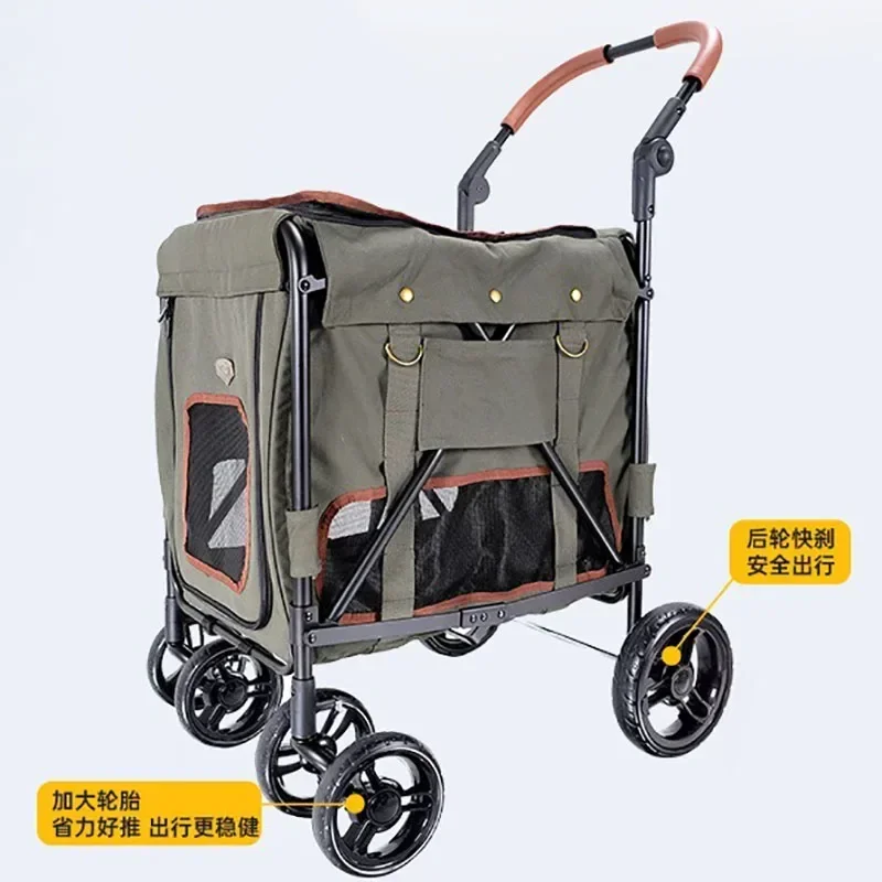 Прогулочная коляска для домашних животных со колесами средних собак и кошек