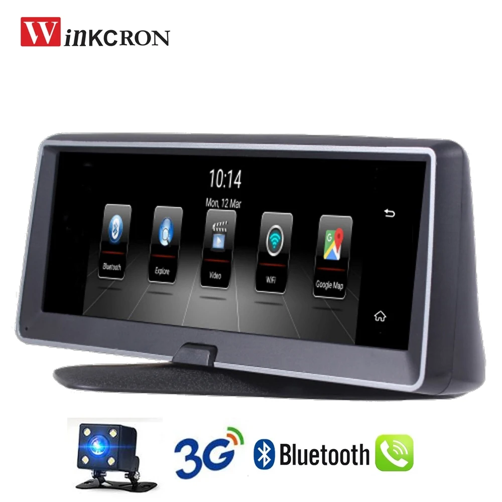 

8 Inch IPS 3G GPS Navigator Android 5.1 ADAS DVR Camera Dash Cam Video Recorder 1080P HD Dual Lens Camera Night Vision Rearview