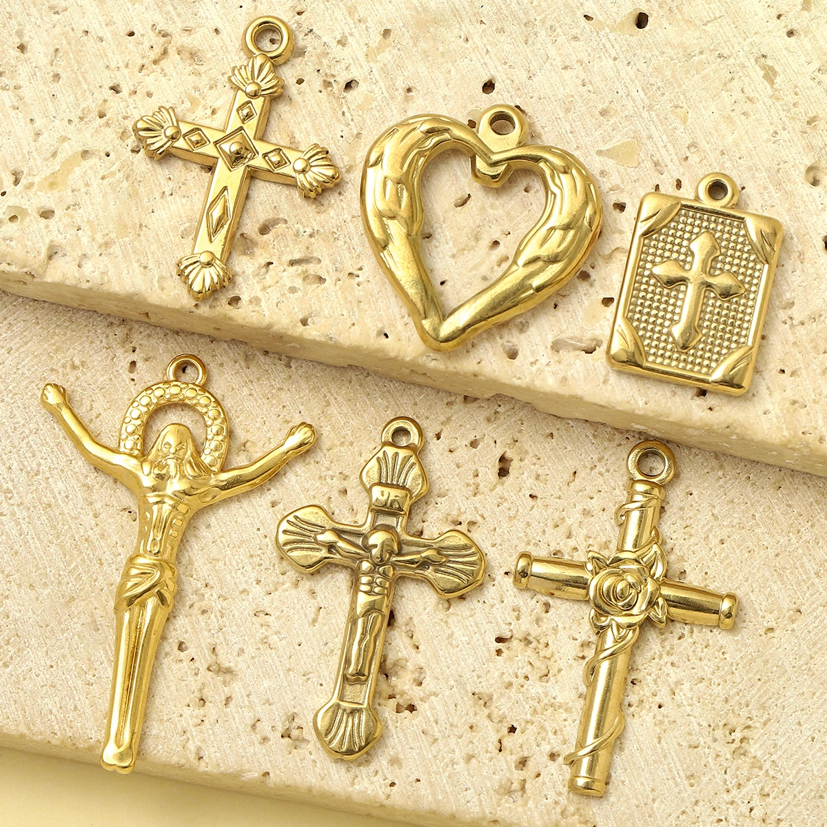 5 шт./лот ожерелье из нержавеющей стали с крестом Иисуса сделай сам подвески Ангел