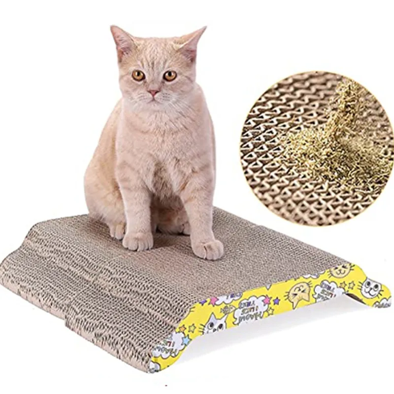 

1 PC Pet Toy Cat Scratching Board Claw Grinder Corrugated Paper Cat Scratcher Wear-resistant Cat Scraper Protecting Furnitur