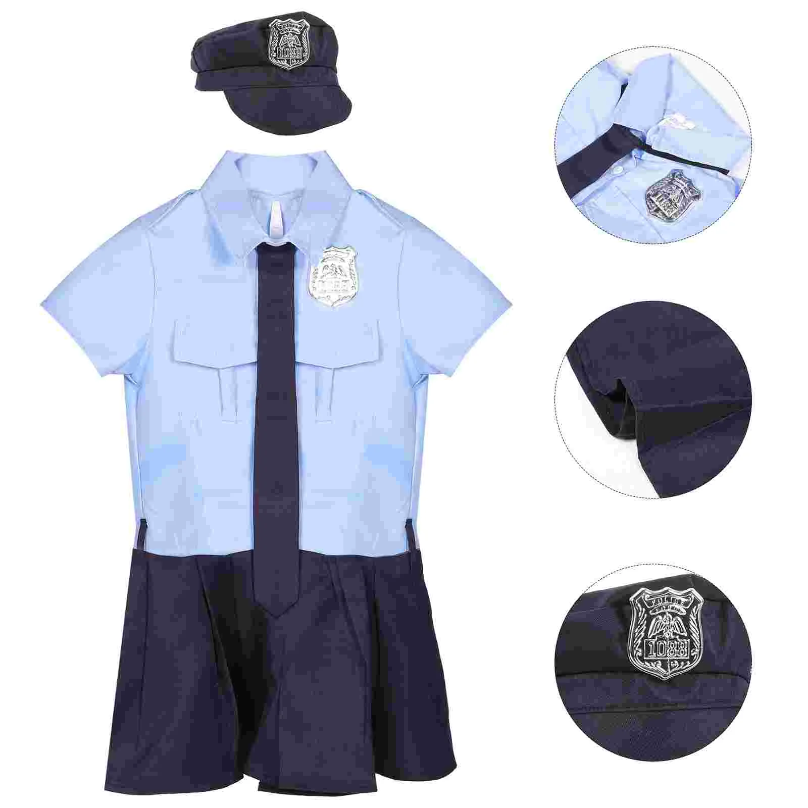 

Платье для девочки, полицейский костюм, одежда для девочек из полиэстера (полиэстер), одежда для Хэллоуина