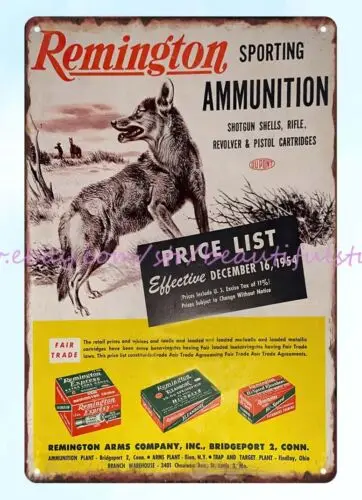 Коллекция 1954 года боеприпасы для спорта охоты волка металлическая жестяная