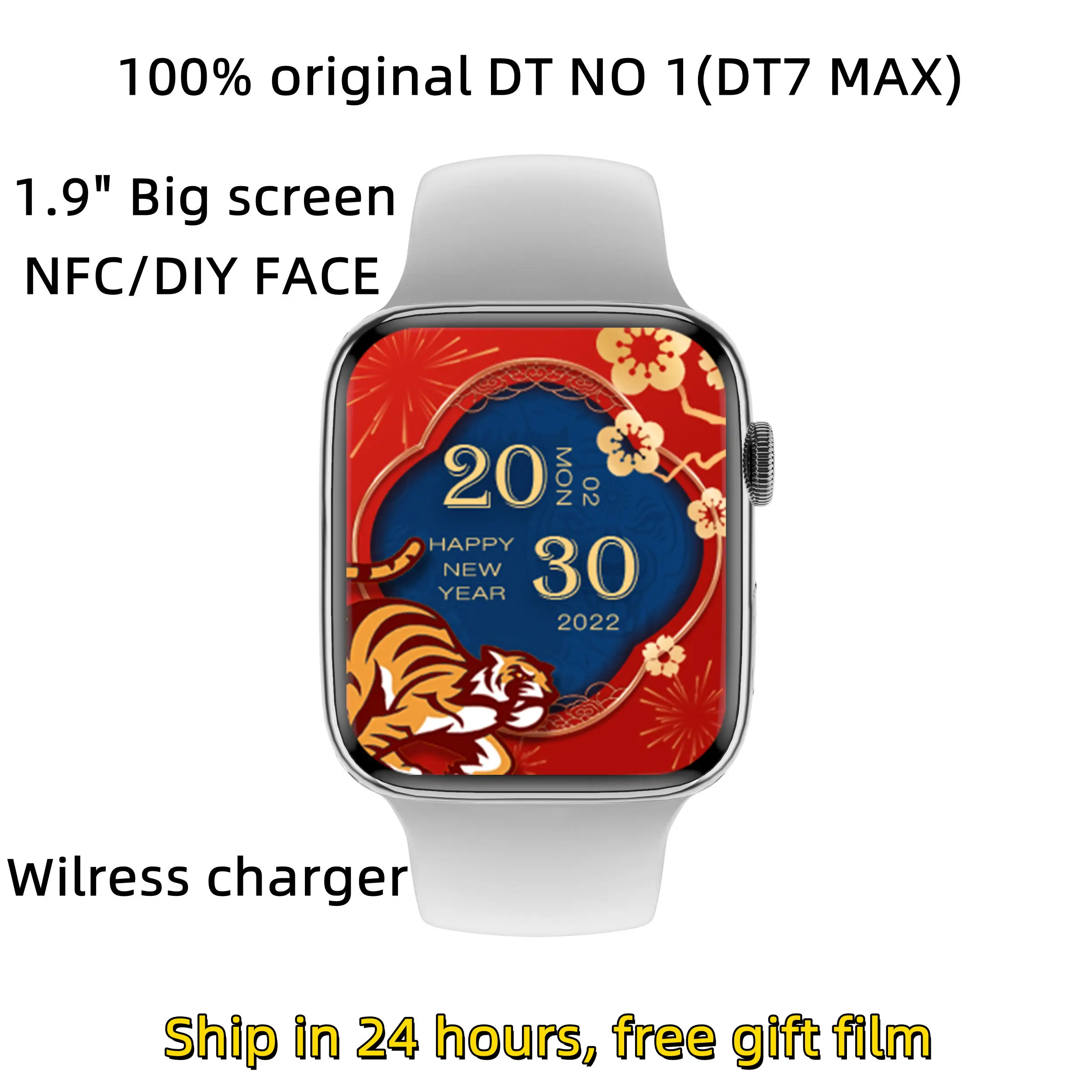 

100% Original DT NO 1 Smartwatch 2022 Bluetooth Call NFC Smart Watch DT7 Max 1.9 Inch Wireless Charger PK Iwo 14 W37 W27 PRO PD7