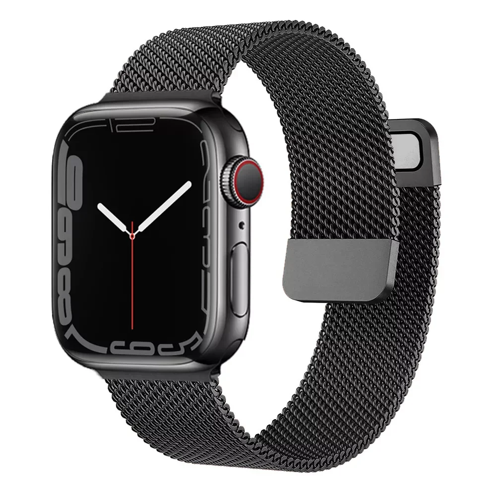

Strap For Apple watch Band 44mm 40mm 45mm 41mm 42mm 38mm Accessories Milanese Loop bracelet correa series 7 3 4 5 6 SE