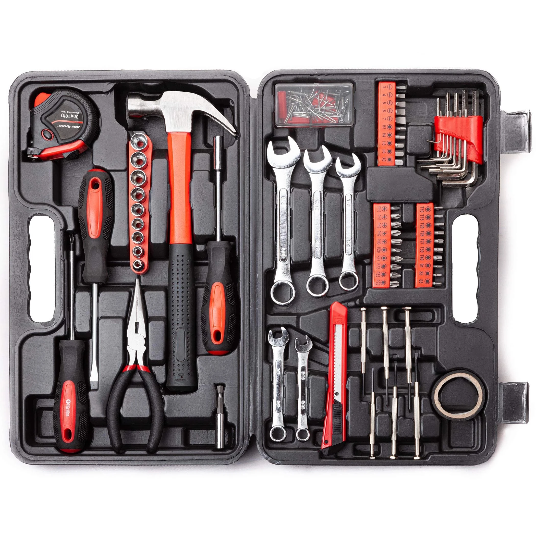 

2022 New 148Piece Tool Set General Household Hand Tool Kit Plastic Toolbox Storage Case Socket and Socket Wrench Sets Metal