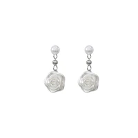 925 sterling silver camellia earrings for womens summer niche design high quality gentle french earrings and earrings