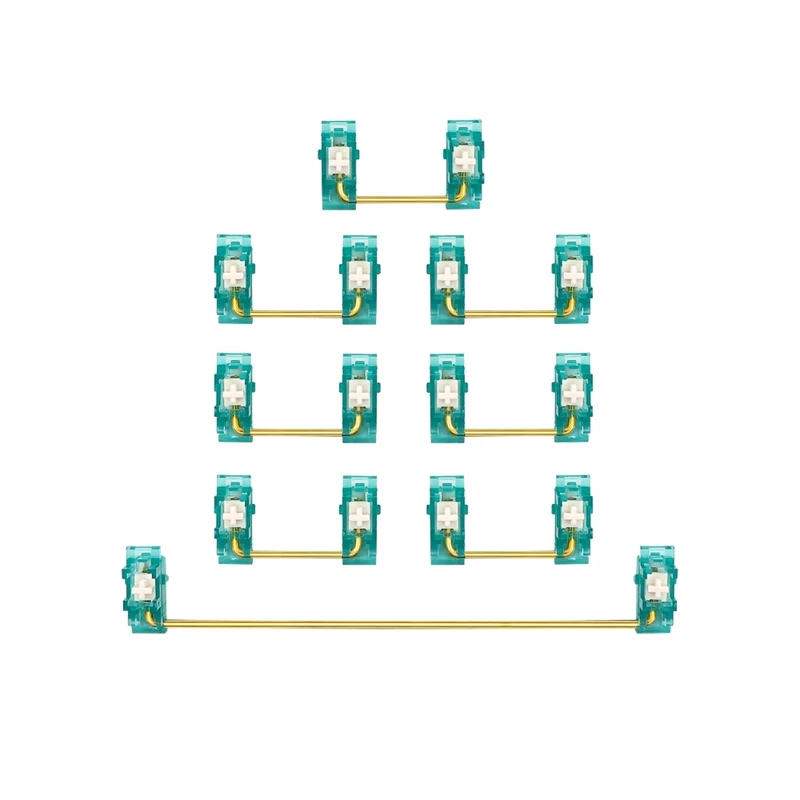 

Transparent Blue Gold Plated Plate Mounted Stabilizer for Custom Mechanical Keyboard Plate YC66 Zeeyoo 68 YC96 Womier