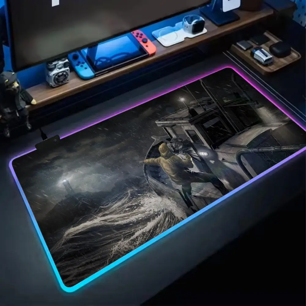 Фото Коврик для мыши Gamer D-DEAD BY Daylightes RGB, очень большой, для игр, с гладкой поверхностью, нескользящий, с настраиваемой подсветкой №2