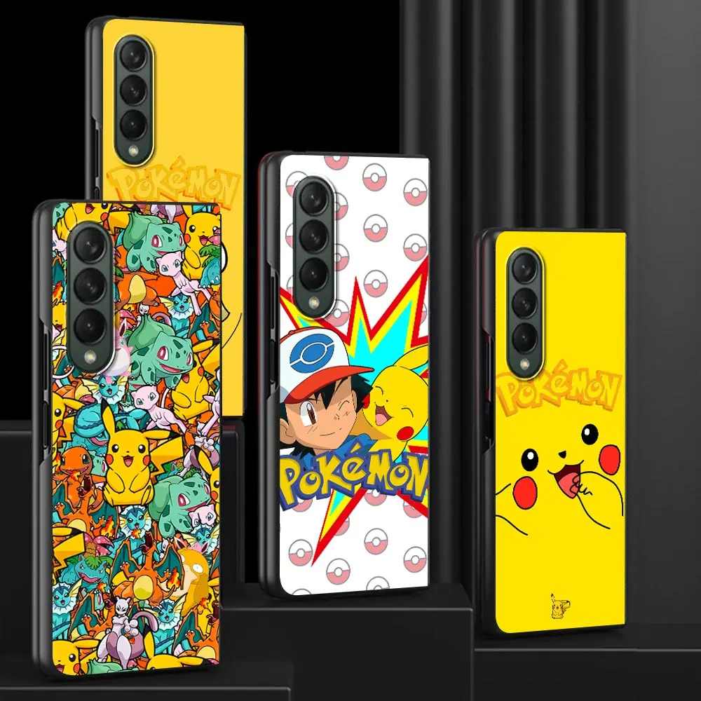 

Case For Samsung Galaxy Z Fold 3 Funda Hard PC Mobile Phone Housing Z Fold3 Luxury Coque Shell Funny Cute Pokemon