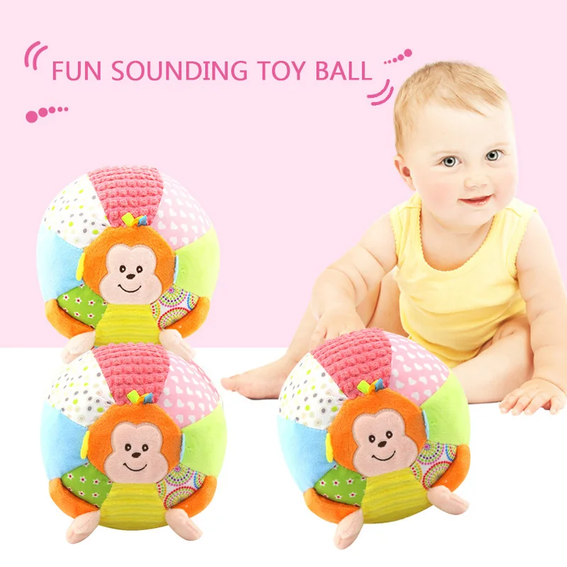 

TOLOLO Baby Rattles Children Animal Ball Soft Plush Mobile doll Sound toy Infant Body Building Ball Intelligence Grasping 0-3