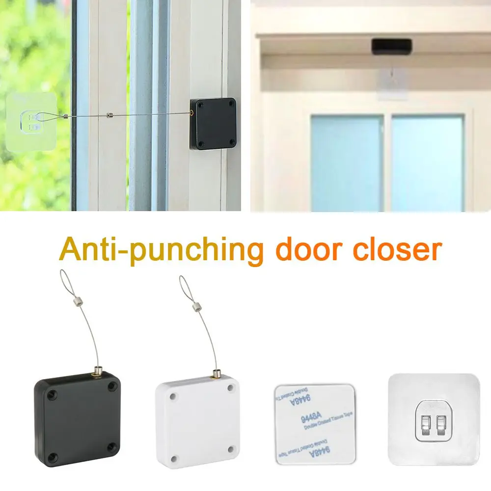 

Durable Adjustable Multi Functional Punch-free Door Closer Drawers Rawstring Automatic Tension Drawstring