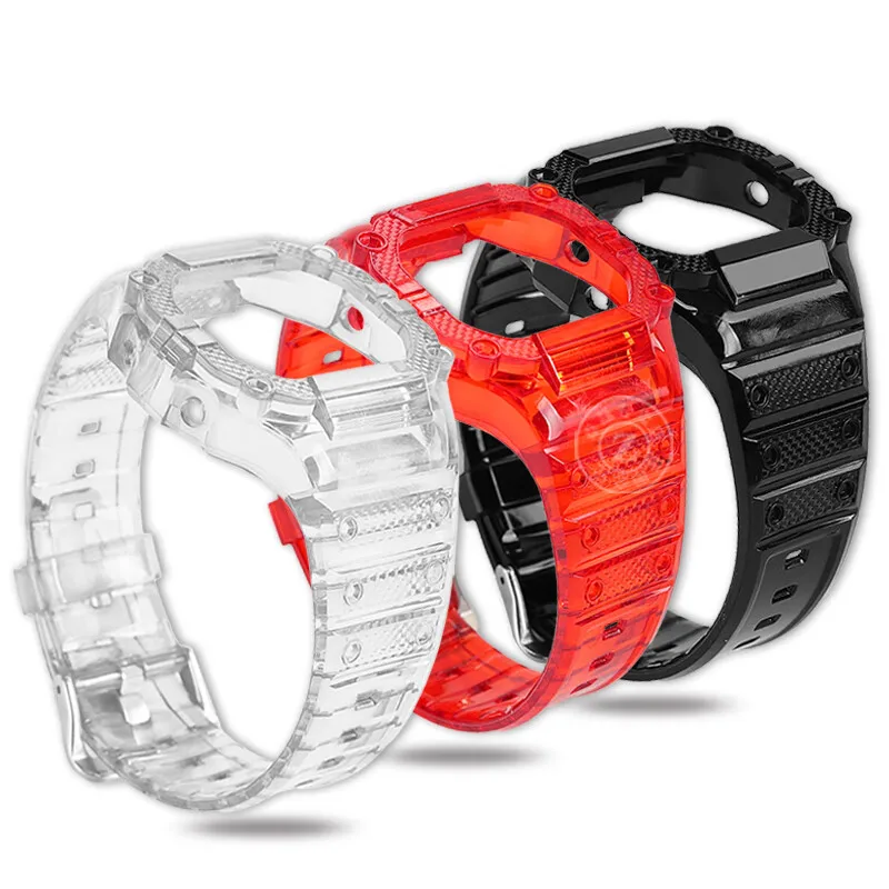 Для Casio безель для часов DW-5600 GW-B5600 GW-M5610 mod Kit прозрачный силиконовый ремешок Корпус DW5600 прозрачный набор часов Подарочные инструменты (art.: 3920cbc7b0147) - 3920cbc7b0147