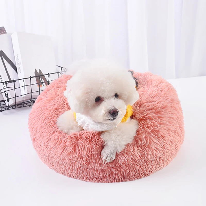 

40-60cm Dog Bed Plush Cat Mat Dog Beds Super Soft Fluffy Comfortable House Round Cushion Pet Product Accessories