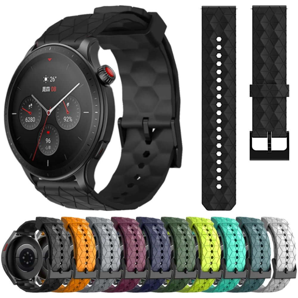 

20/22mm Sports Silicone Strap For Huami Amazfit GTR 4 / GTR 3 Pro 2 2e 47mm 42mm Band Stratos GTS 2 Bip Soft Wristbands Bracelet
