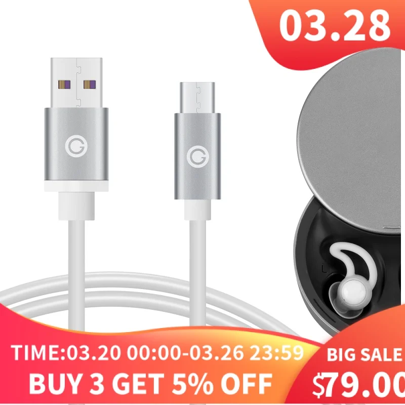 

Geekria Micro-USB Earbuds Charger Cable, Compatible with Bose Sleepbuds II, Sony WF-SP700N, JBL C100TWS Charging Cord(4FT White)