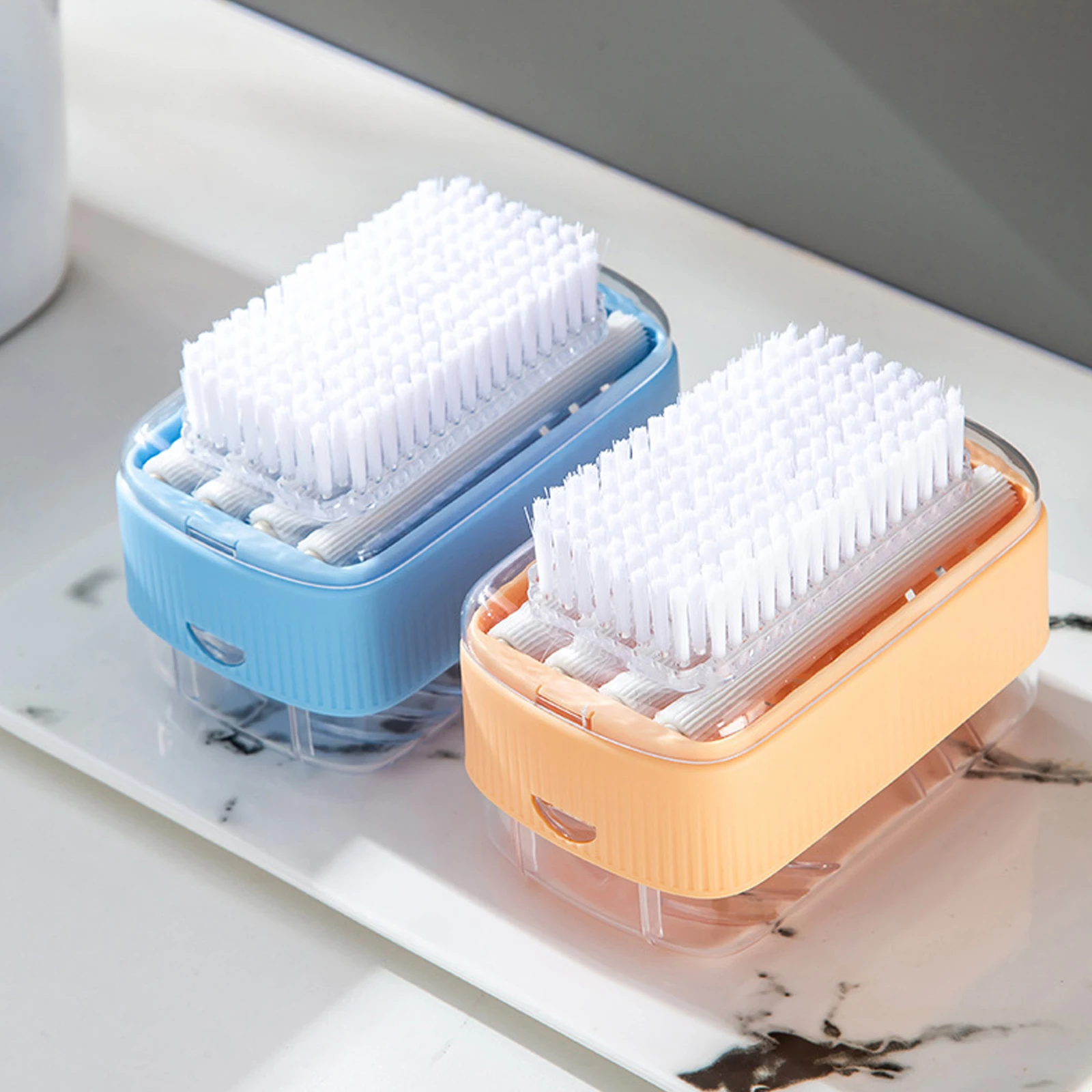 Soap Box Hands Free Foaming Soap Dish Multifunctional Soap Dish Hands Free Foaming Draining Household Storage Box Cleaning Tool