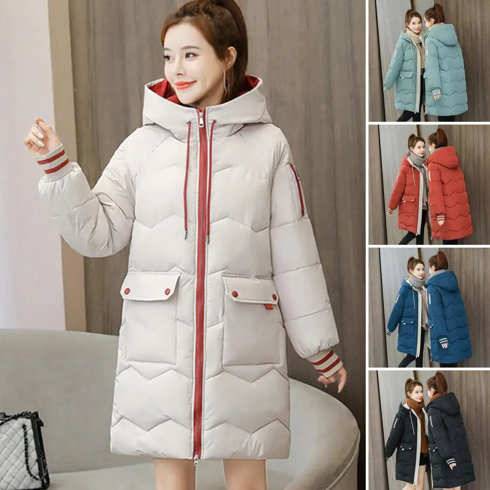 

Down Jackets Female Winter Coat Women's Parkas Hooded Warm Winter Jacket Coat Cotton Padde Parka Korean Loose Zipper Outwear