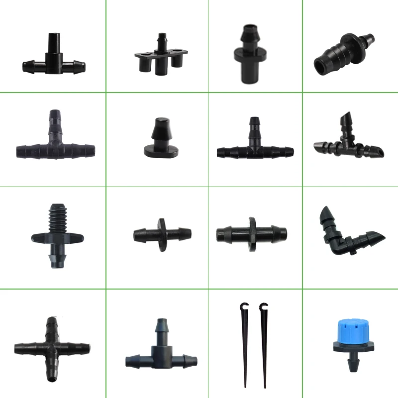 

50PCS 4/7mm Connector Barb Tee Piece Garden Watering Pipe Hose T Joint Micro Drip Irrigation Tool 1/4'' Couplings Watering Tools