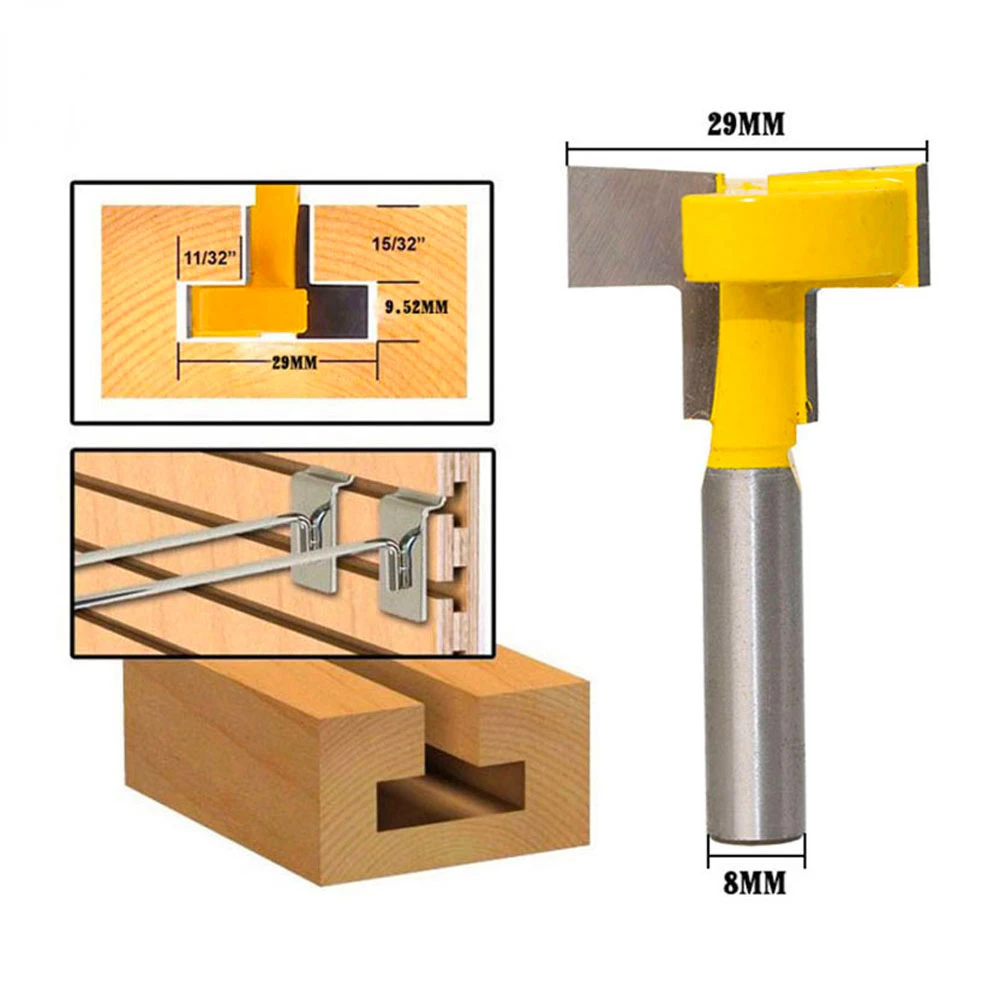 Krachtige 8mm Shank T-Slot Cutter Router Bit Wood Woodworking Tool