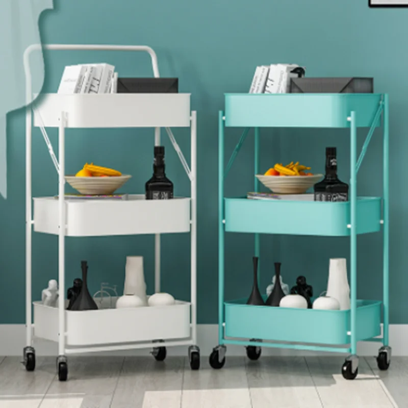 

Mobile Storage Rack Trolley Kitchen Bathroom Bedroom Multi Storey Snacks Storage Rack with Wheels Organizer Home Accessories