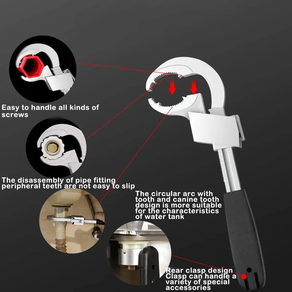 

Регулируемый гаечный ключ для ванной комнаты из алюминиевого сплава