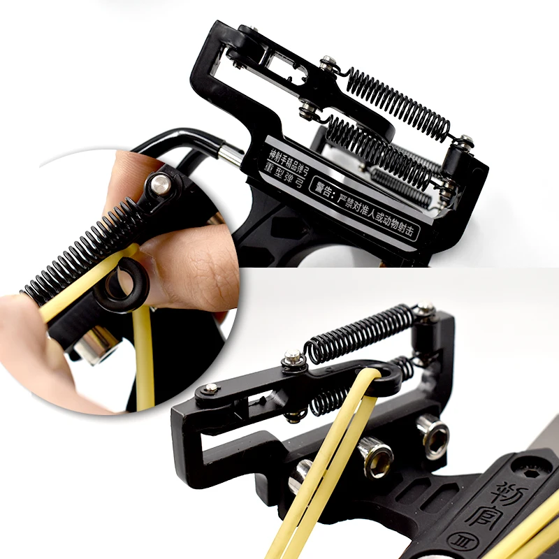 Улучшенная ручная металлическая Рогатка с резинками и рыболовной катушкой