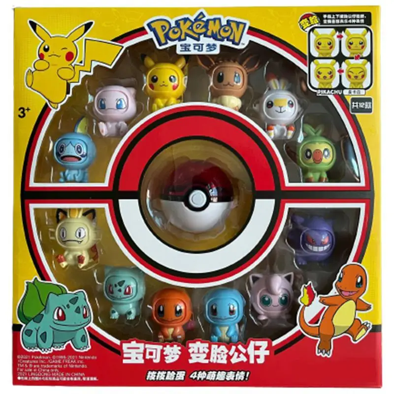 Оригинальный Покемон из Аниме Пикачу Бульбазавр Pokeball набор моделей Eevee Gengar Mewtwo