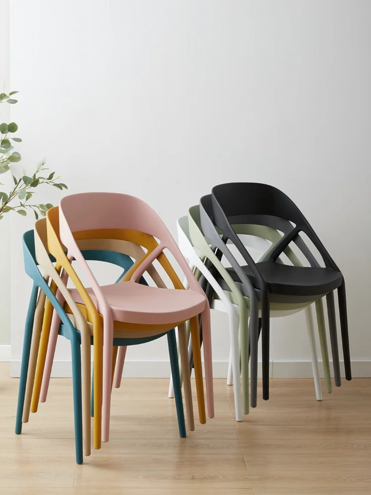 Nordic Armchair Plastic Chair Dining Stool Leisure Chair Balcony Chair Stackable Outdoor Chair