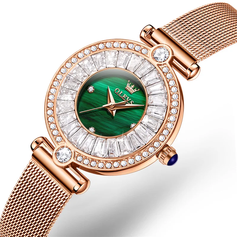OLEVS Luxury Elegant Ladies Watch High Quality Casual Stainless Steel Diamond Waterproof Quartz Women's Watches Dress Clock