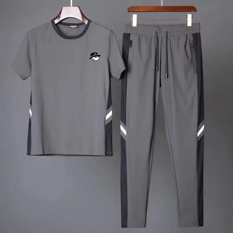 

남성 골프웨어 2023 Golf Wear Men 2-piece set Summer 골프웨어 말본 Golf Suit Malbon Golf T-shirt Utaa Golf pants Suit Hooded Men Golf Wear